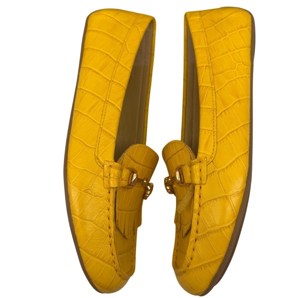 Talbots Everson Horsebit Loafers Golden Honey Yellow Leather Driving Mocs 6.5M - Picture 4 of 7